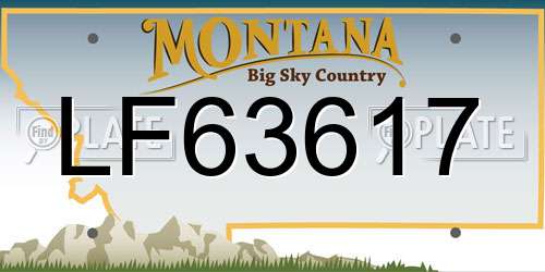 LF63617 Montana License Plate