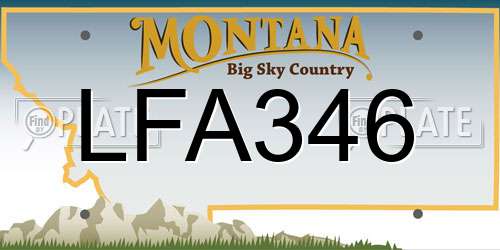 LFA346 Montana License Plate