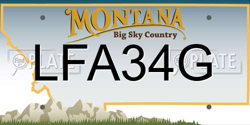 LFA34G Montana License Plate