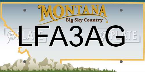 LFA3AG Montana License Plate
