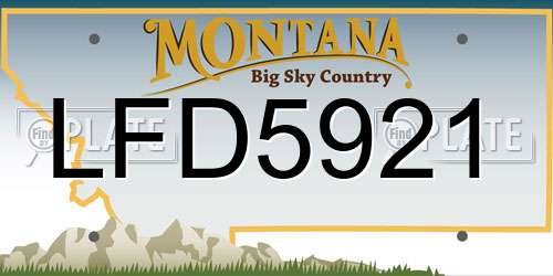 LFD5921 Montana License Plate