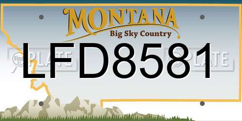 LFD8581 Montana License Plate