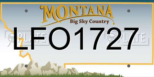 LFO1727 Montana License Plate