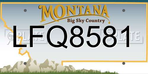 LFQ8581 Montana License Plate