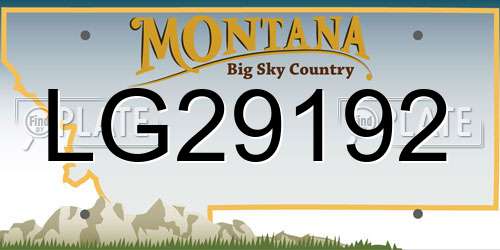 LG29192 Montana License Plate