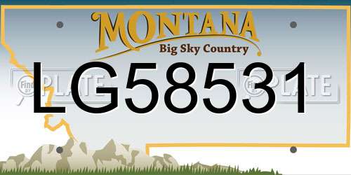 LG58531 Montana License Plate