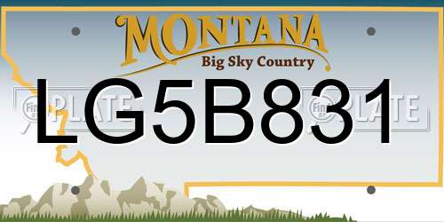 LG5B831 Montana License Plate