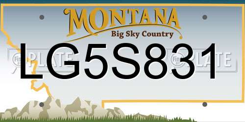 LG5S831 Montana License Plate