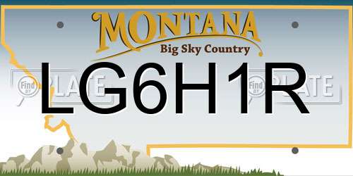 LG6H1R Montana License Plate