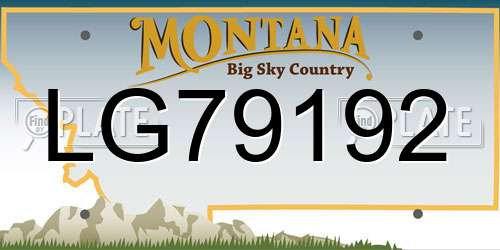 LG79192 Montana License Plate