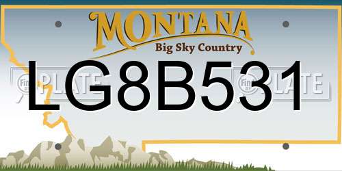 LG8B531 Montana License Plate