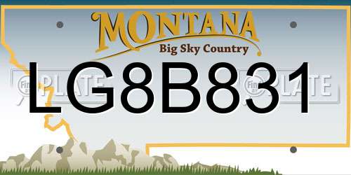 LG8B831 Montana License Plate