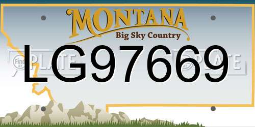 LG97669 Montana License Plate