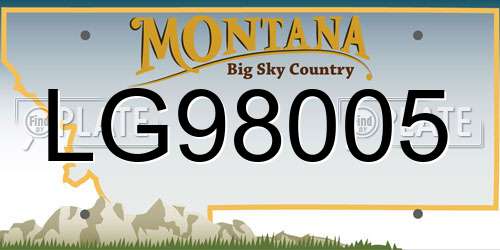 LG98005 Montana License Plate