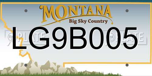 LG9B005 Montana License Plate