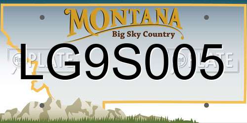 LG9S005 Montana License Plate
