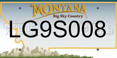 LG9S008 Montana License Plate