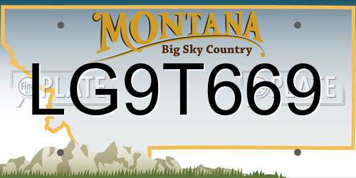 LG9T669 Montana License Plate
