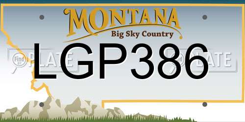 LGP386 Montana License Plate