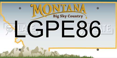 LGPE86 Montana License Plate