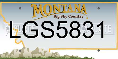 LGS5831 Montana License Plate