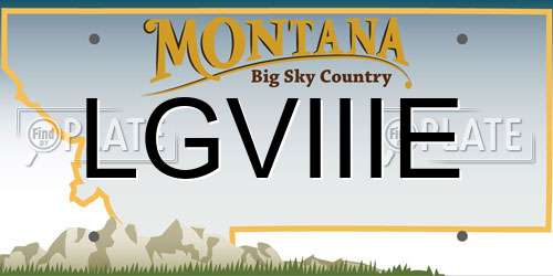 LGVIIIE Montana License Plate