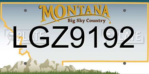 LGZ9192 Montana License Plate