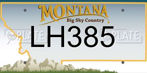 LH385 Montana License Plate