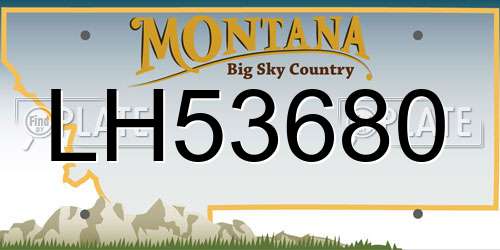 LH53680 Montana License Plate