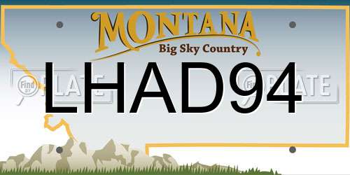 LHAD94 Montana License Plate