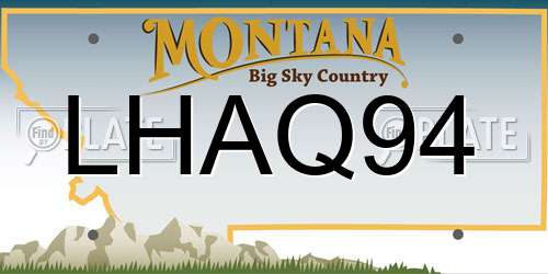 LHAQ94 Montana License Plate