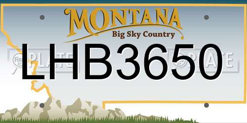 LHB3650 Montana License Plate