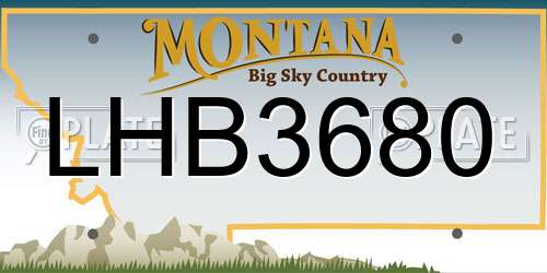LHB3680 Montana License Plate