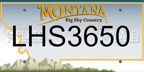 LHS3650 Montana License Plate