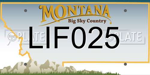 LIF025 Montana License Plate