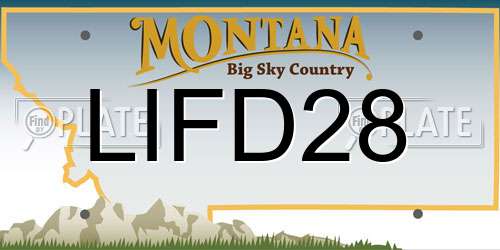 LIFD28 Montana License Plate