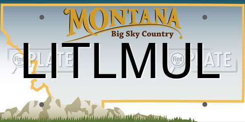 LITLMUL Montana License Plate