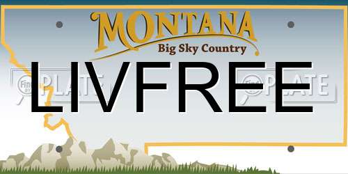 LIVFREE Montana License Plate