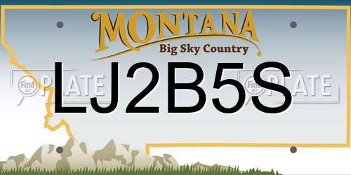 LJ2B5S Montana License Plate