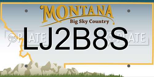 LJ2B8S Montana License Plate
