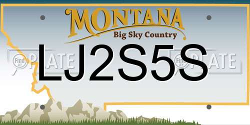 LJ2S5S Montana License Plate