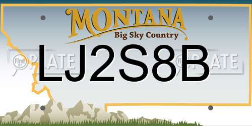 LJ2S8B Montana License Plate