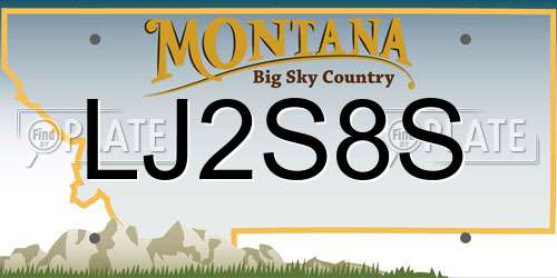 LJ2S8S Montana License Plate