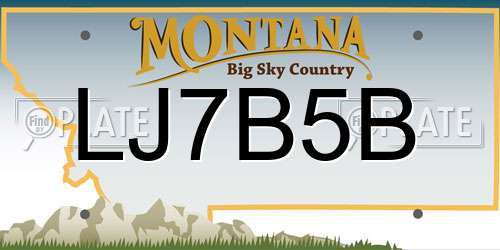 LJ7B5B Montana License Plate
