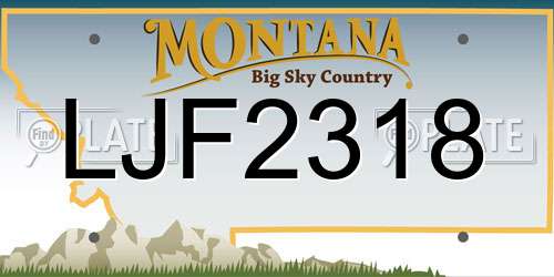 LJF2318 Montana License Plate
