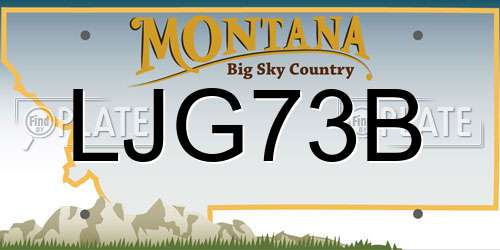 LJG73B Montana License Plate