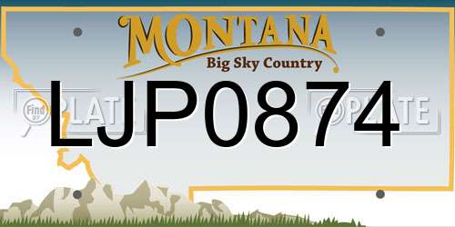 LJP0874 Montana License Plate