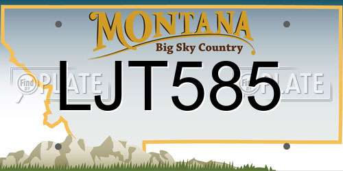 LJT585 Montana License Plate