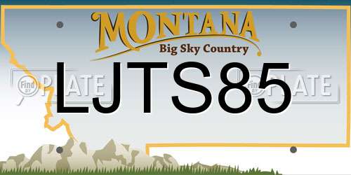 LJTS85 Montana License Plate