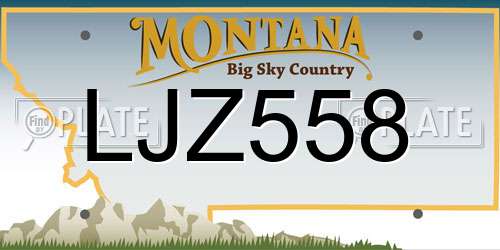 LJZ558 Montana License Plate